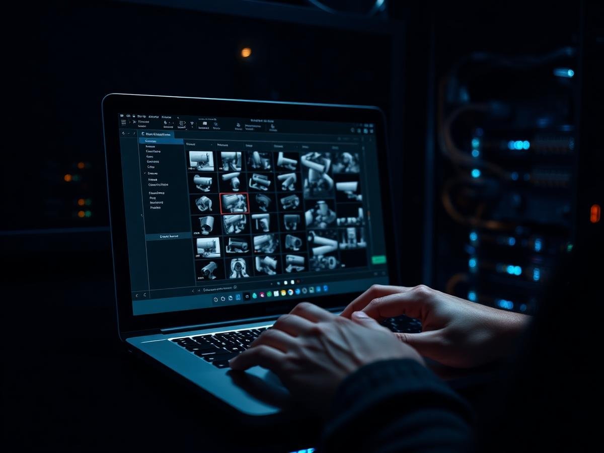 Programmation d'un système de vidéosurveillance sur un ordinateur portable